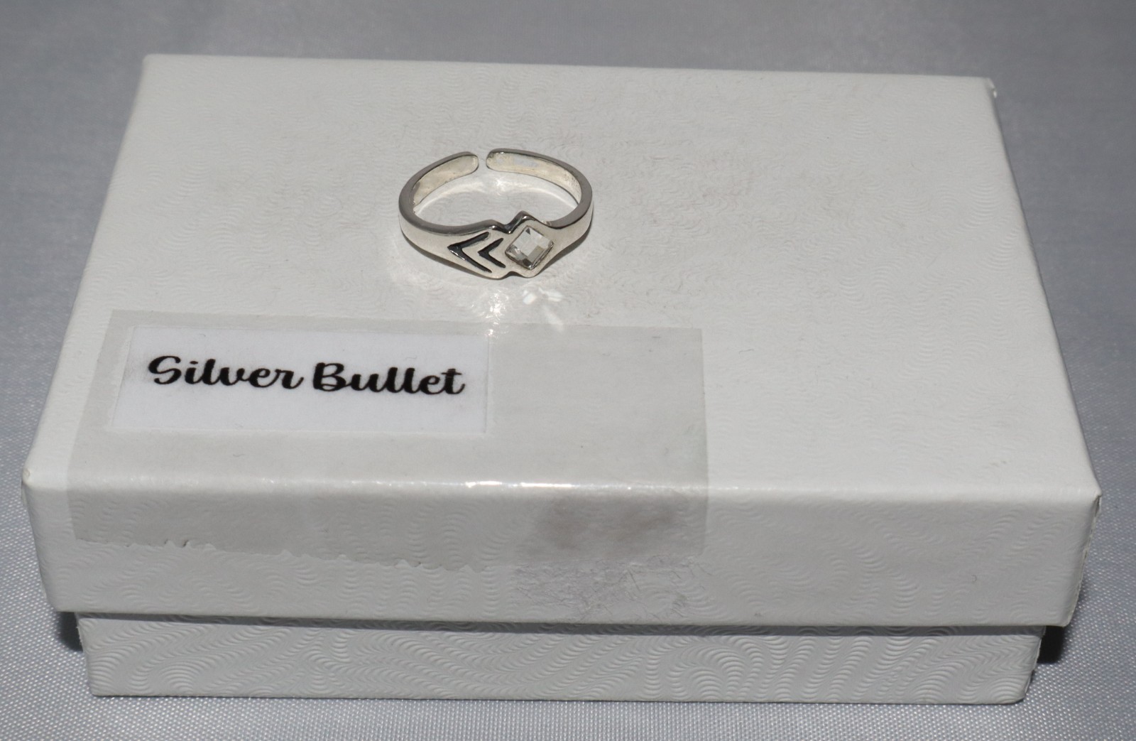 Silpada Sterling Silver Crystal Logo Toe Ring O1283 - size small
