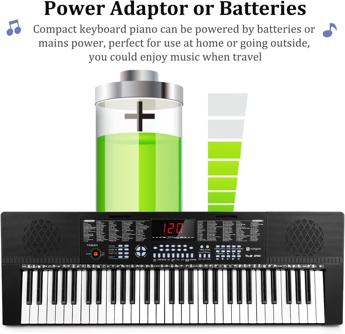 Durable 61-Key Keyboard with Teaching Modes