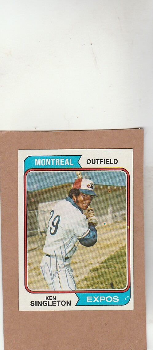 1974 Topps # 25 Ken Simgleton - autographed card