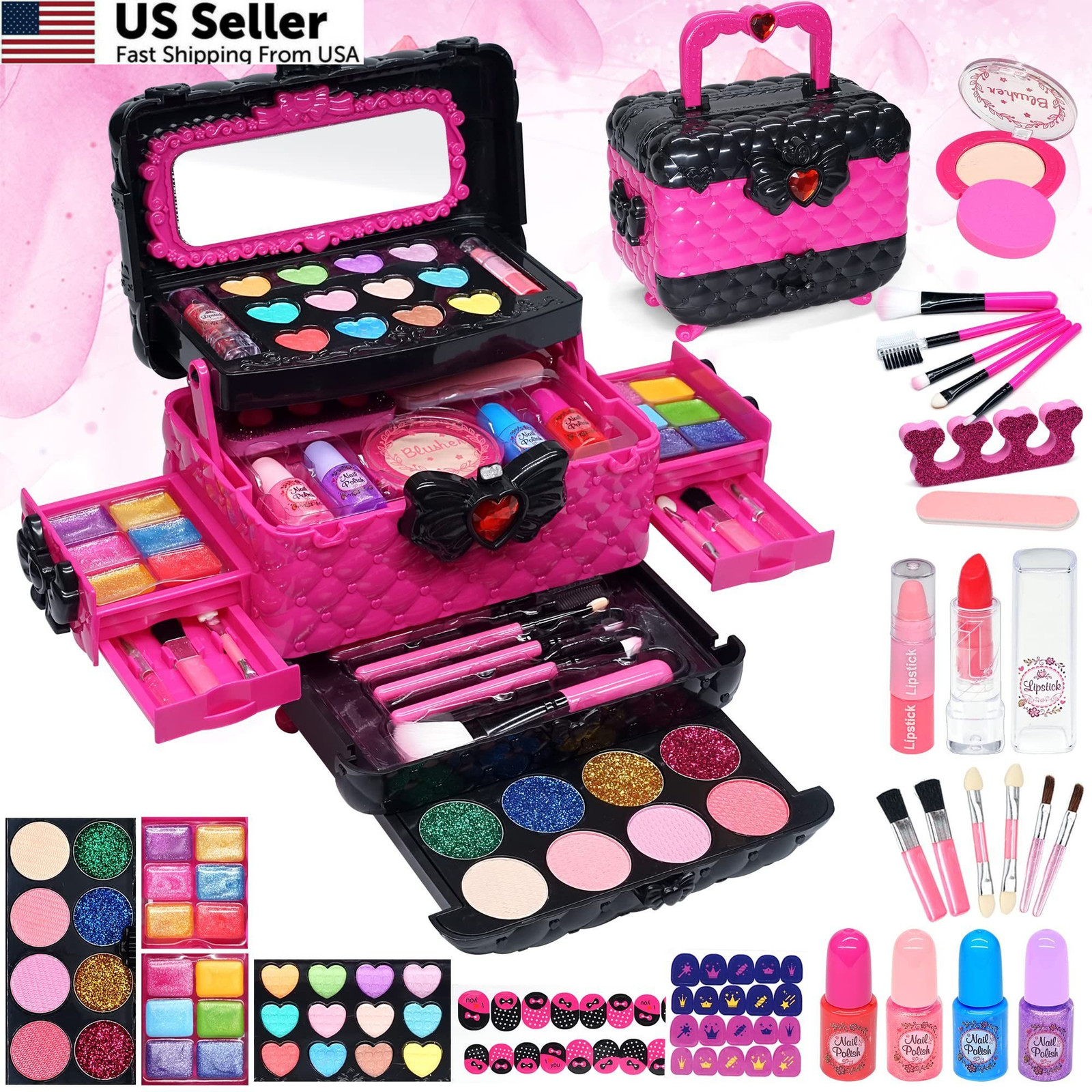 Kids Makeup Sets for Girls - Kit Girls, Rose, Rose Red