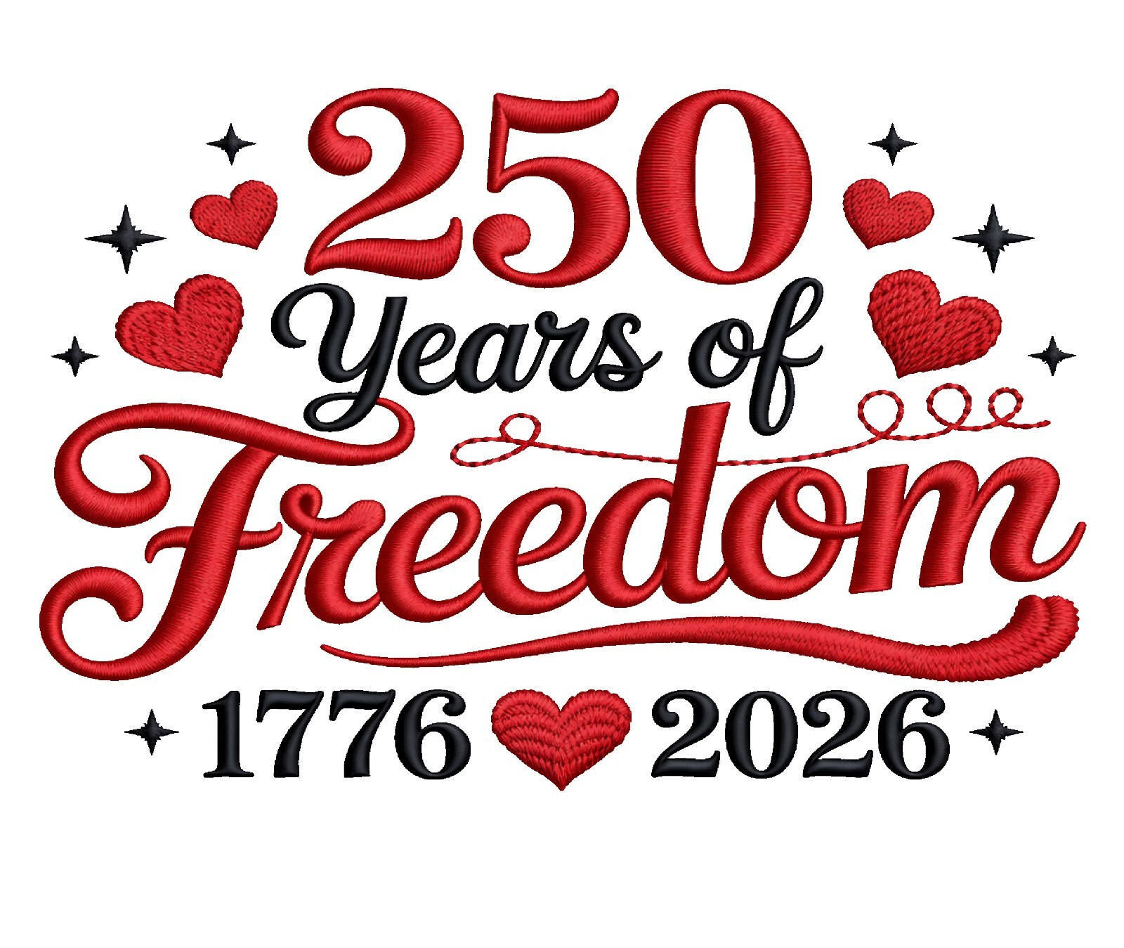 USA AMERICA 250 YEARS FREEDOM STARS HEARTS 1776 - 2026 COMPUTER MOUSE PAD  9 x 7