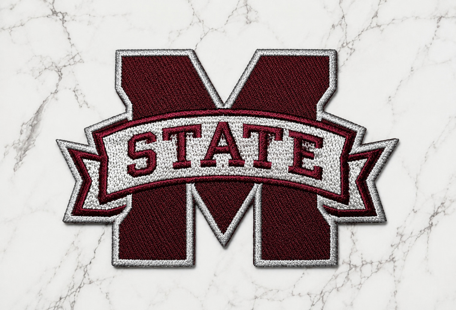 MISSISSIPPI STATE BULDOGS NCAA EMBROIDERED IRON ON PATCH 3"X2.75" FREE SHIPPING
