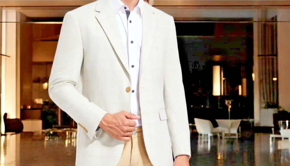 Duchamp Tonal Plaid Knit Sportcoat, 42R