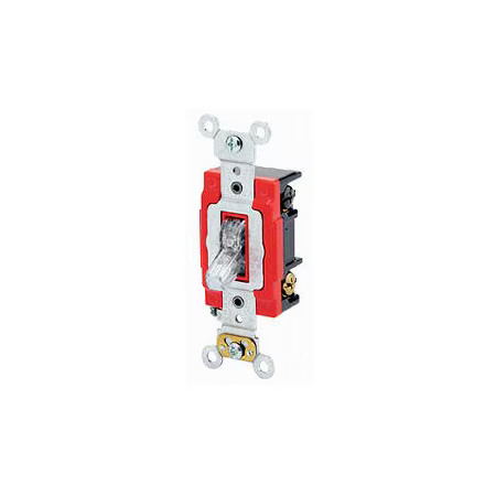 Leviton 1223-Plc Wall Switch, 1 Hp, Toggle, 20 A, Clear