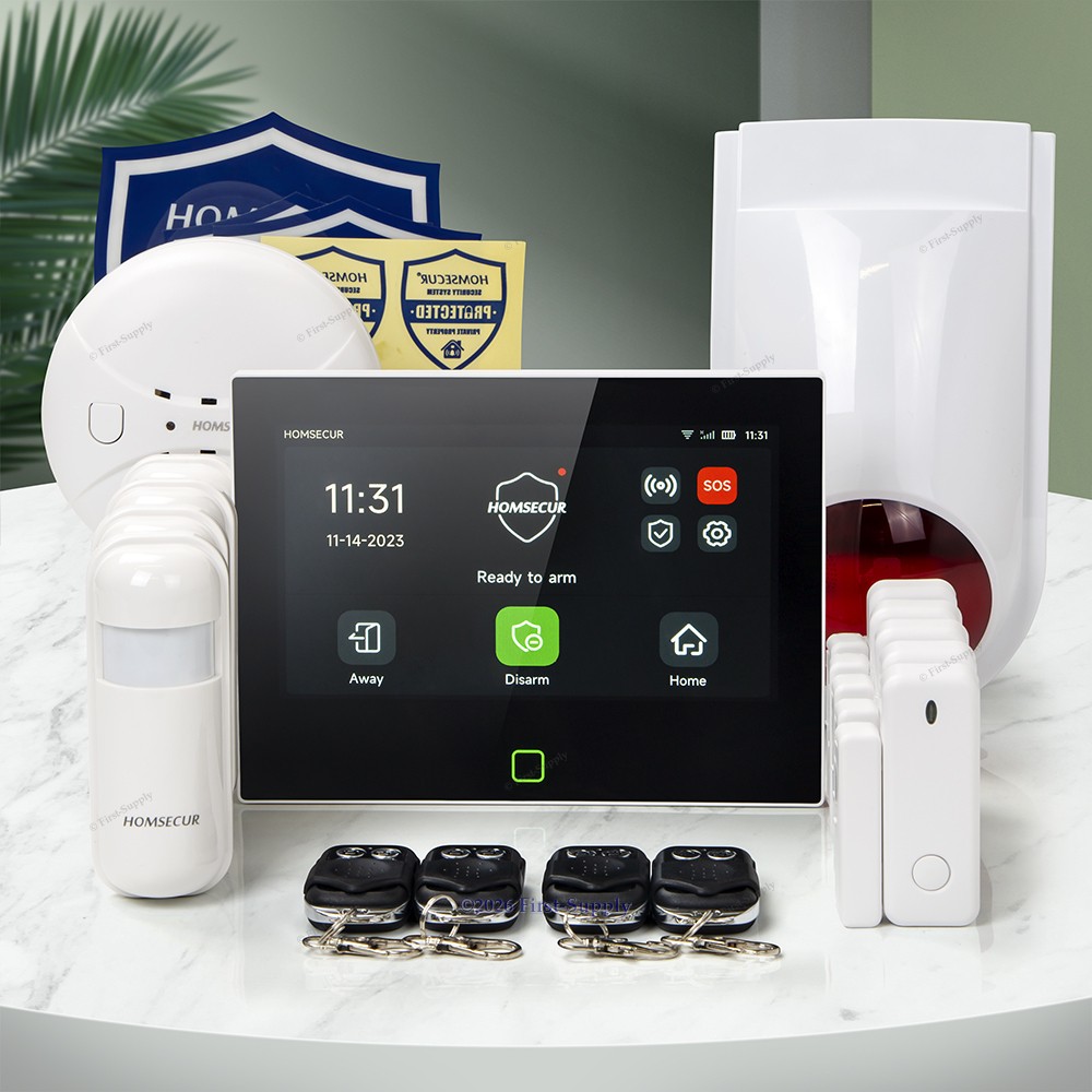HOMSECUR Wireless WIFI 4G LCD Home Alarm System Touch Screen+PIR+5*Door Sensor