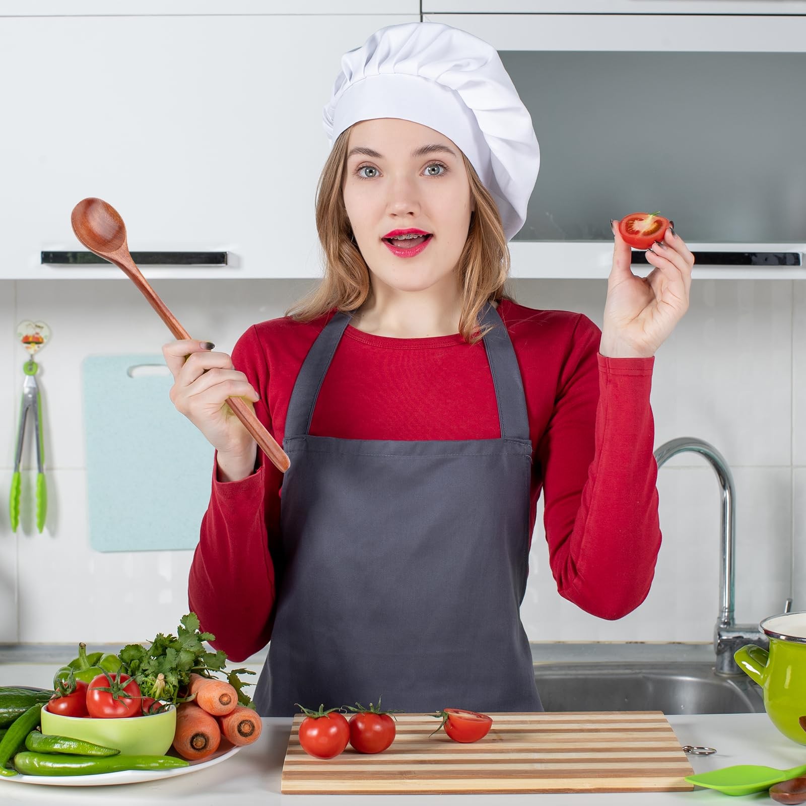 Wooden Cooking Spoons Long Handle Kitchen Spoon Set