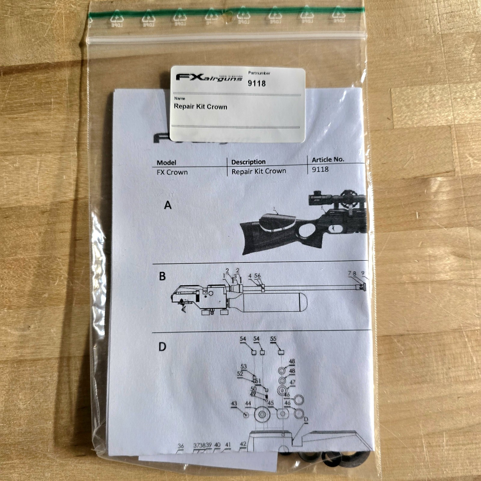 FX Airguns FX Crown MK1 Repair Kit OEM Genuine Factory Kit for Reseal