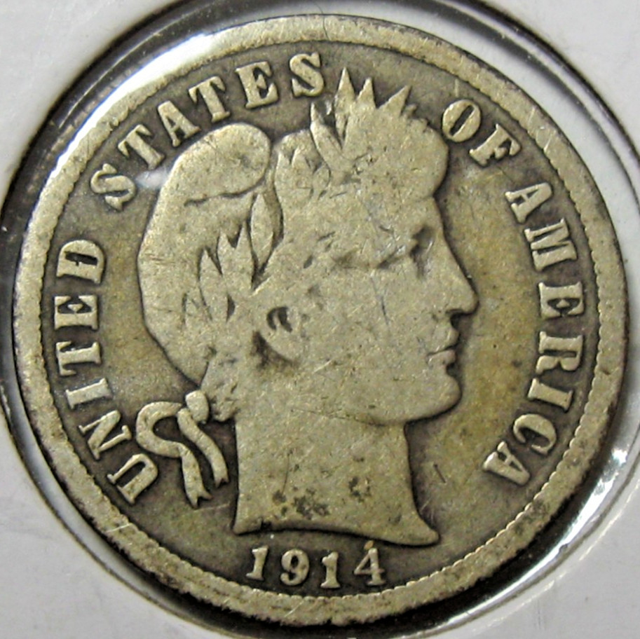 1914 Barber Dime - #10939-9