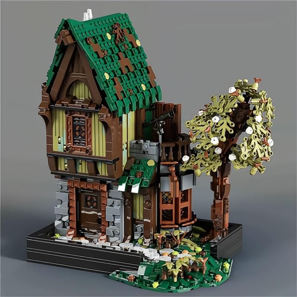 Medieval Modular Street Building Blocks Set DIY Model MOC Bricks Toys Collection