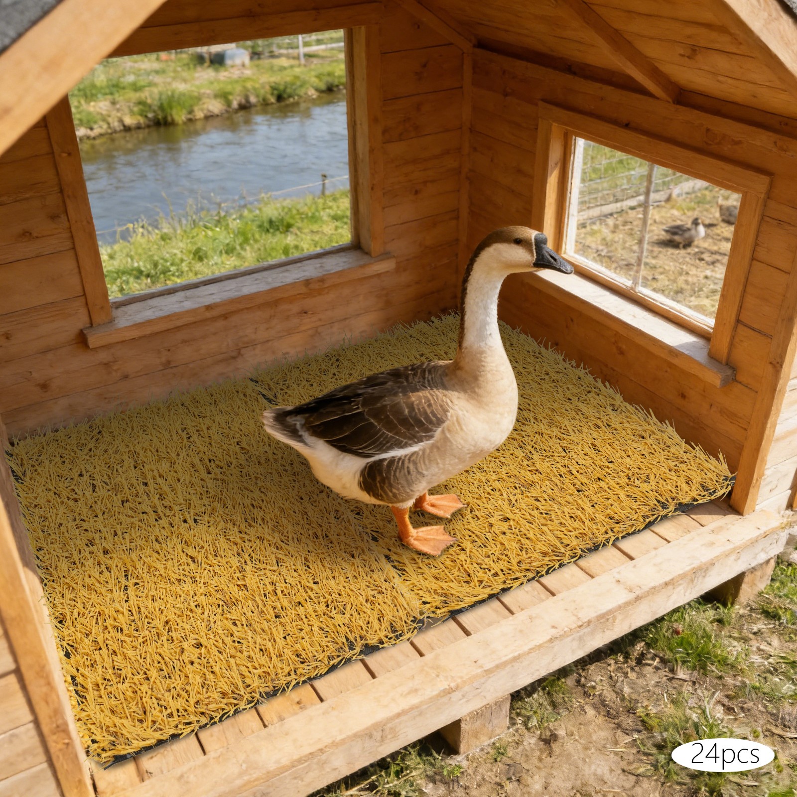 24 Pack Flame Retardant Chicken Nesting Box Pads, Nesting Pad for Chicken Coop