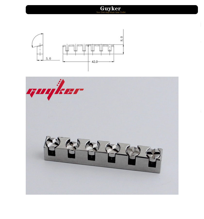 Guyker 42mm Guitar Nut-Height Titanium Adjustable Nut Replacement for LP SG New