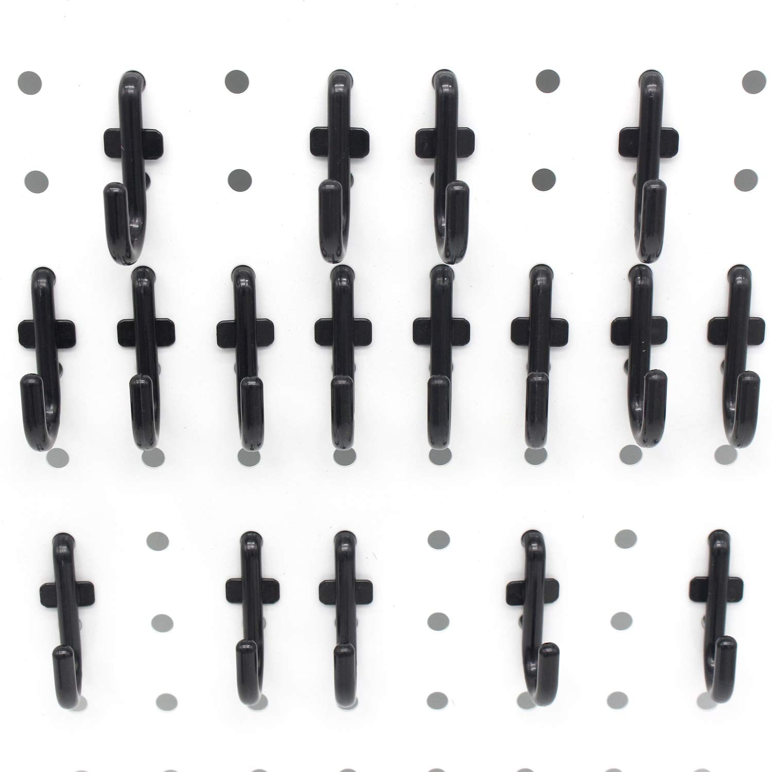 Plastic Peg Hooks J Style 100 Pack Black For 1/4 Pegboard Safety