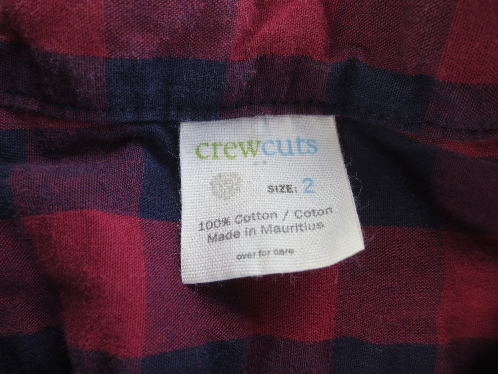 Crewcuts ~ Boys Blue and Red Plaid Shirt ~ Size 2T