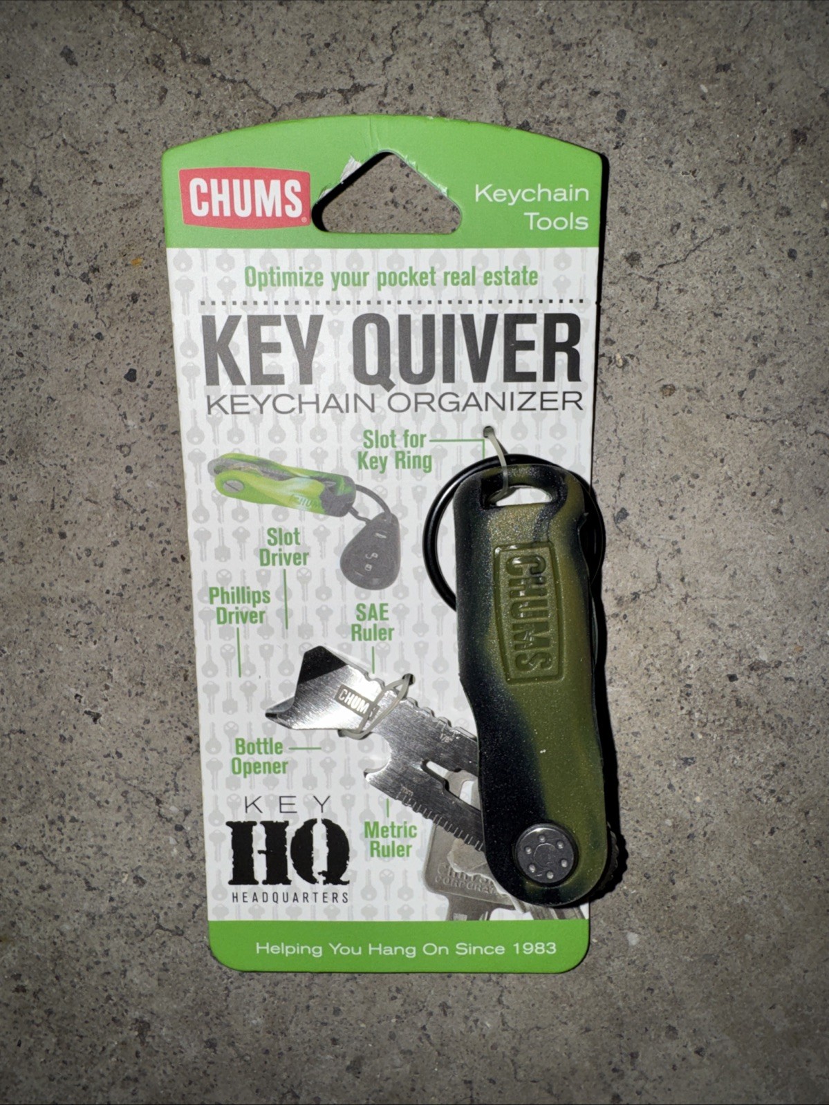 Chums Key Quiver, Keychain organizer, Tool, 90230 Black/Dark Green
