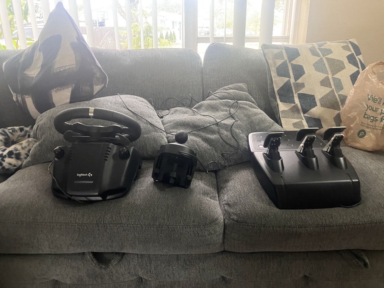 Logitech Racing Wheel, Pedals, Shifter & Power Adapter Bundle clean (TESTED)
