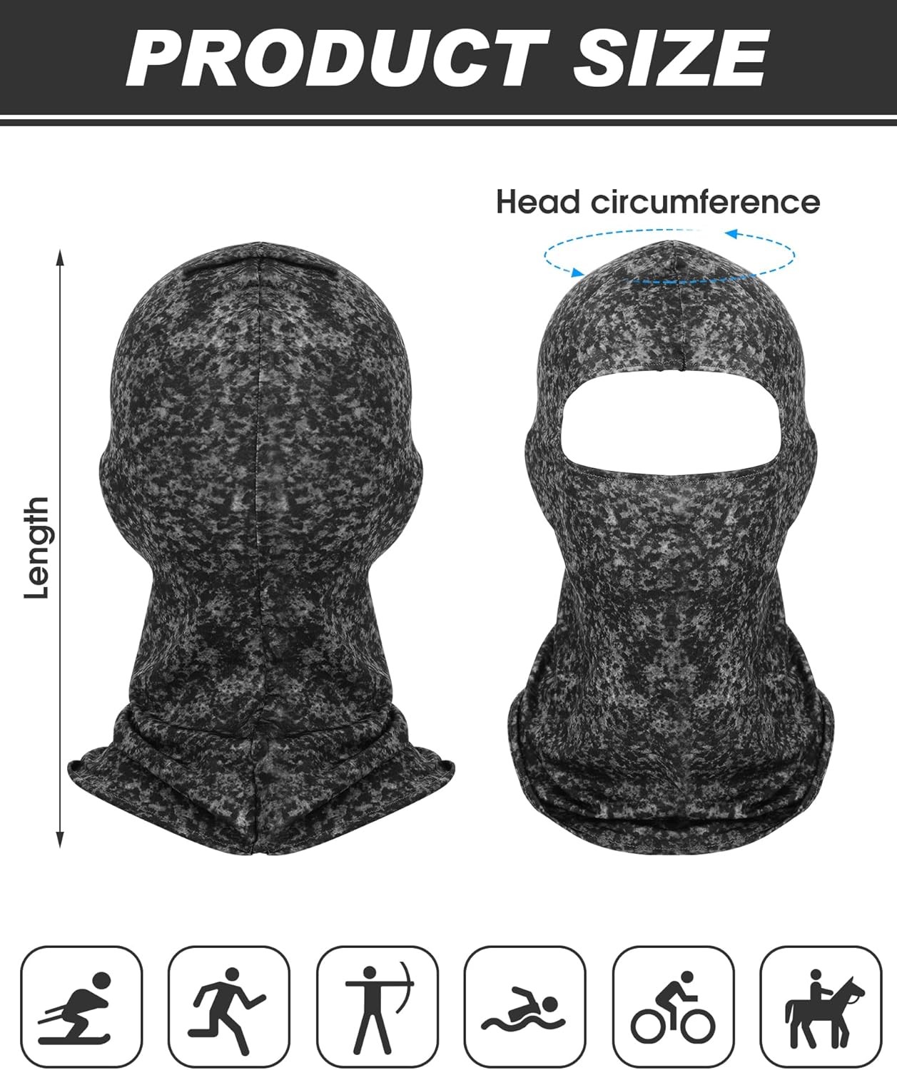 Geyoga 9 Pcs Balaclava UV Sun Protection Full Face Covering for Men One Size