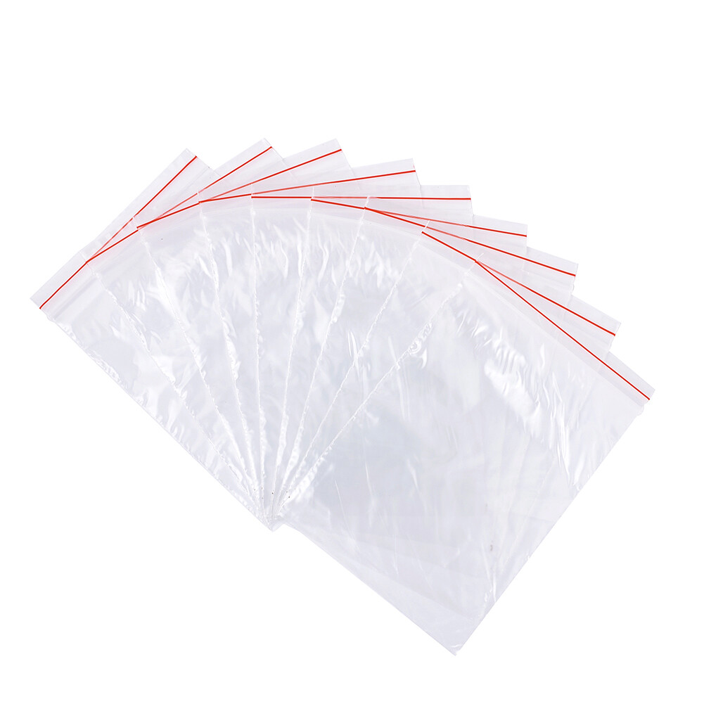 500 pcs Clear Zip Lock Top Seal Storage Bags 12x8cm unilateral thickness 0.04mm