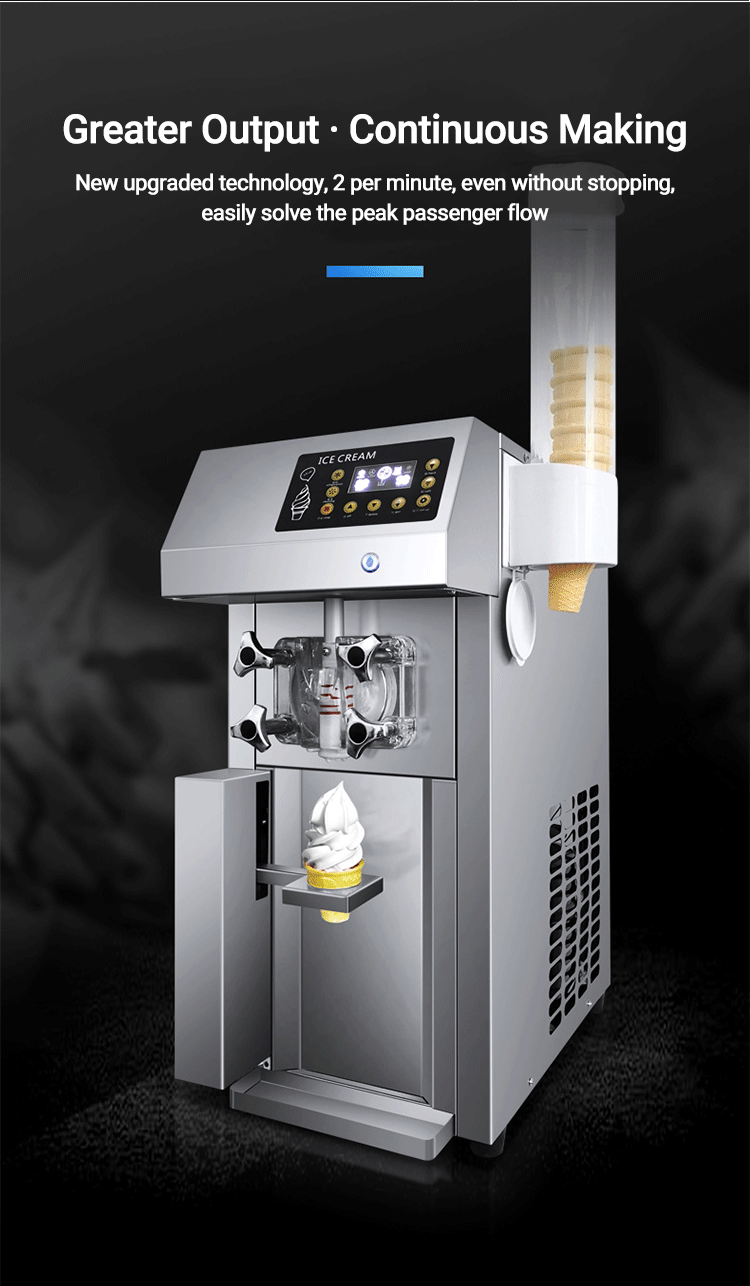 12L/H High Quality Tabletop Ice Cream Machine Automatic Ice Cream Maker Machine