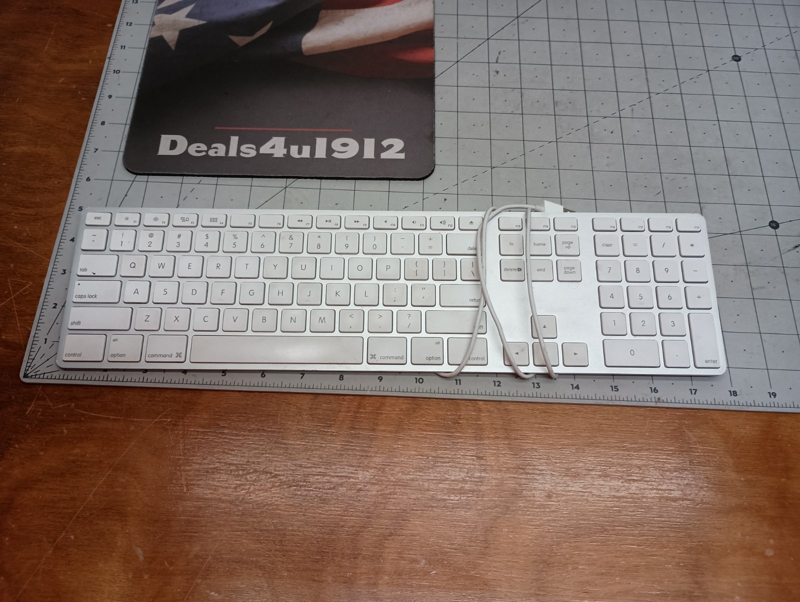 Apple A1243 Aluminum Wired USB Keyboard MB110LL/A Tested Full Size