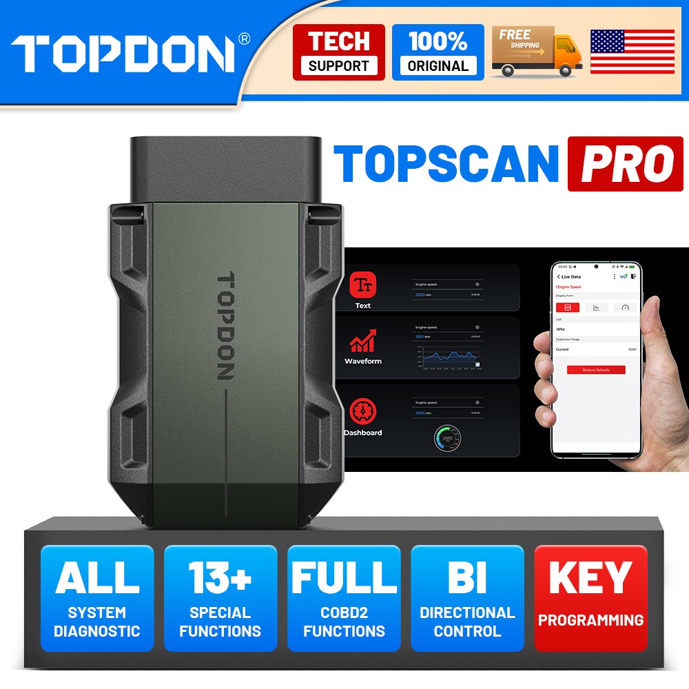 2026 TOPDON Topscan PRO Key Programming Immobilizer Diagnostic Scanner Wireless