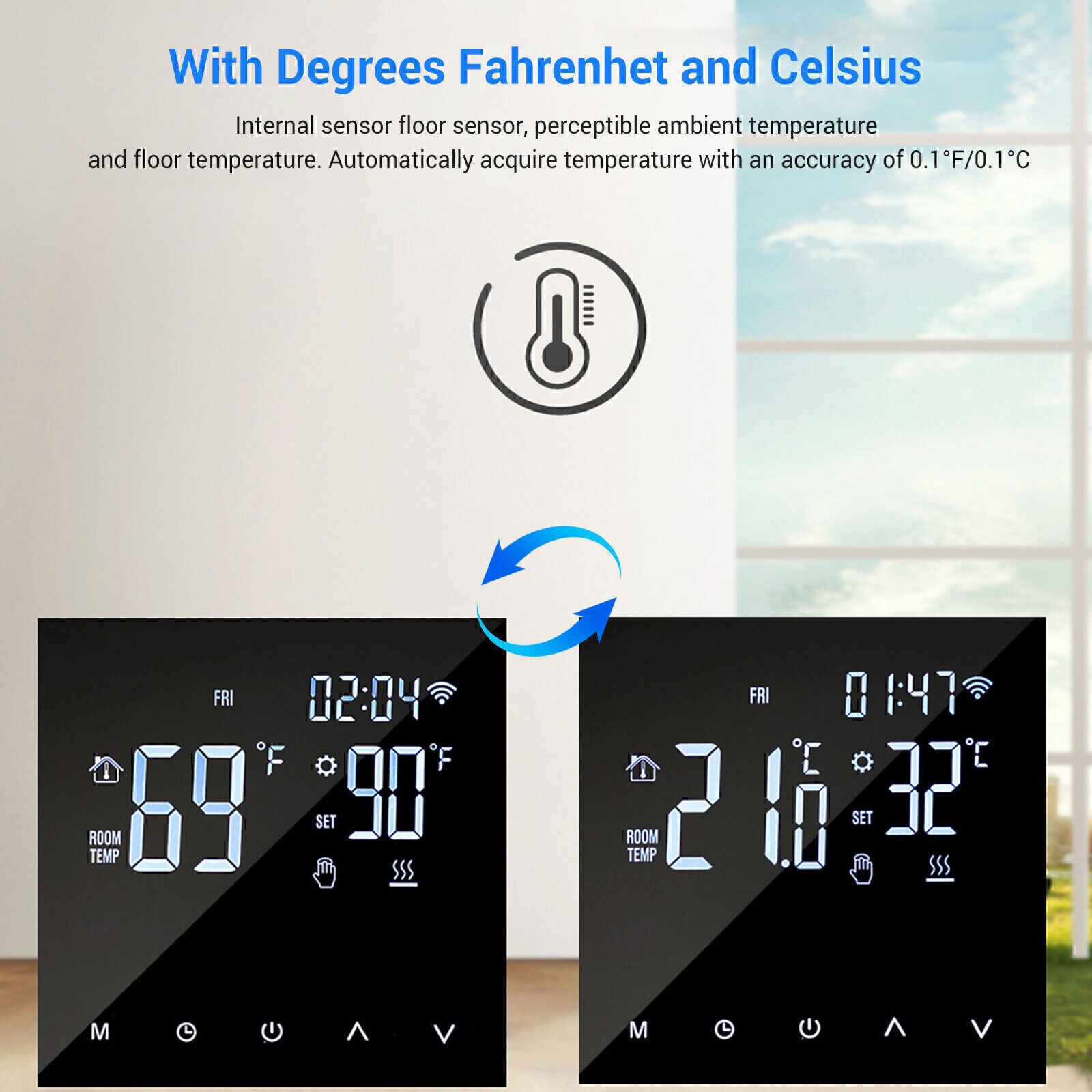 WIFI Smart Thermostat LCD Display Remote App Management for Climate Control US