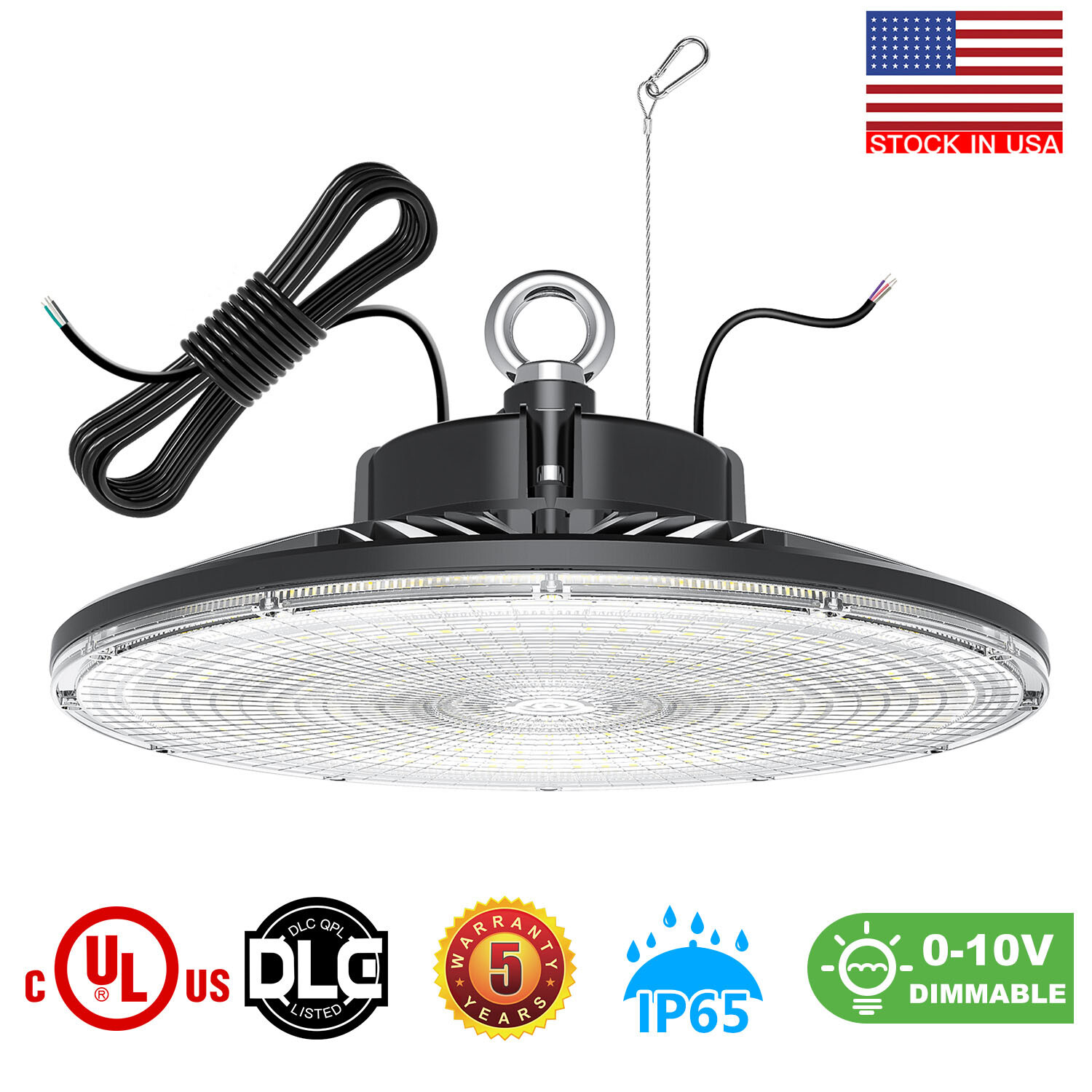 LED UFO High Bay Light 150W 200W 240W Dimmable Warehouse Shop Lights AC277~480V