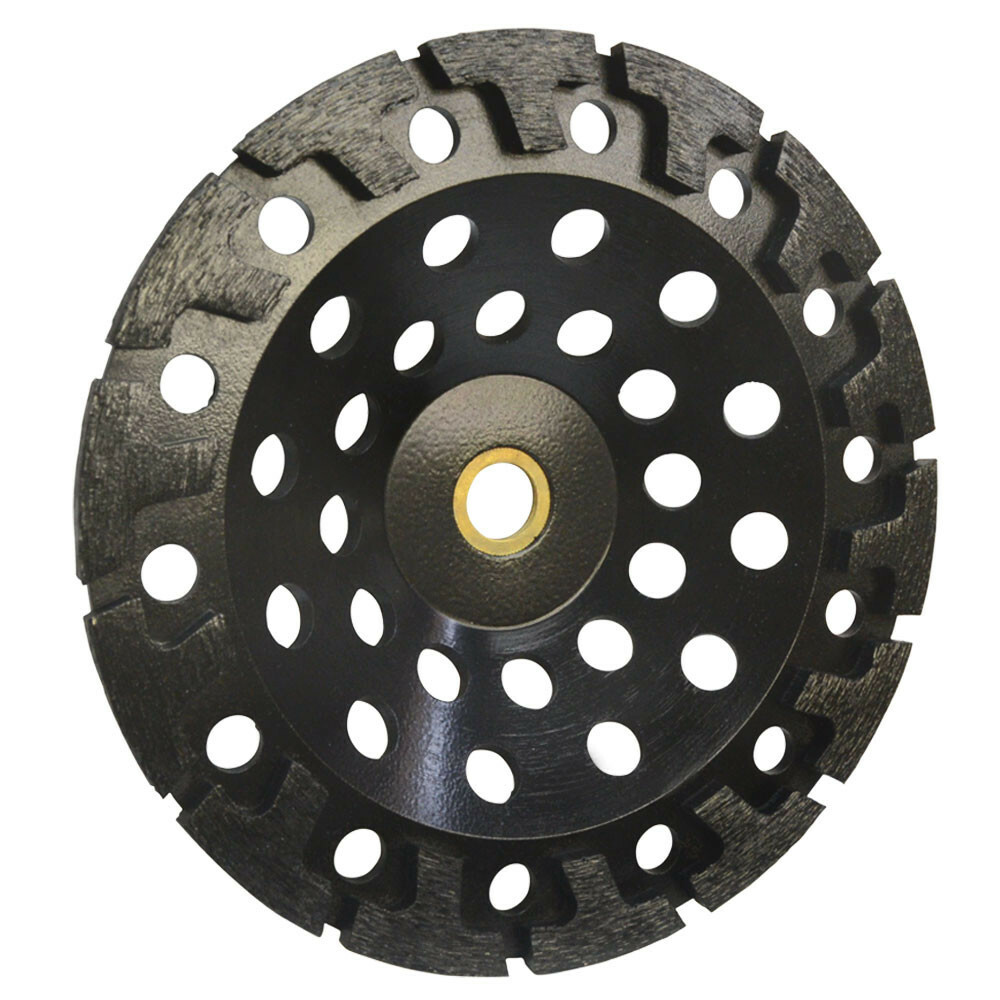 7'' Diamond T Segment Concrete Grinder Blade Grinding Cup Wheel 7/8”-5/8” Arbor