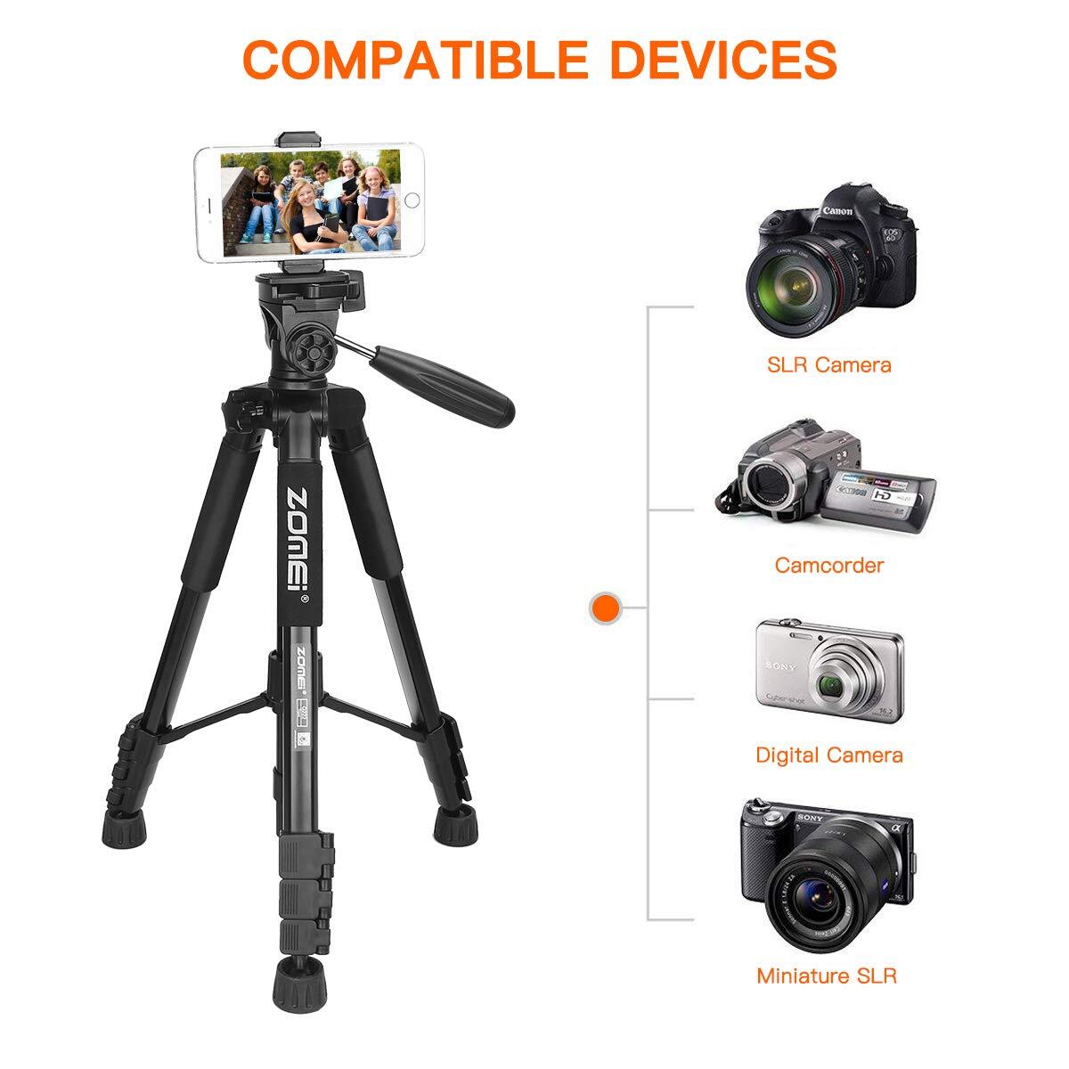 ZOMEI Q222 Lightweight Aluminum Tripod Monopod Portable Travel Camera Stand