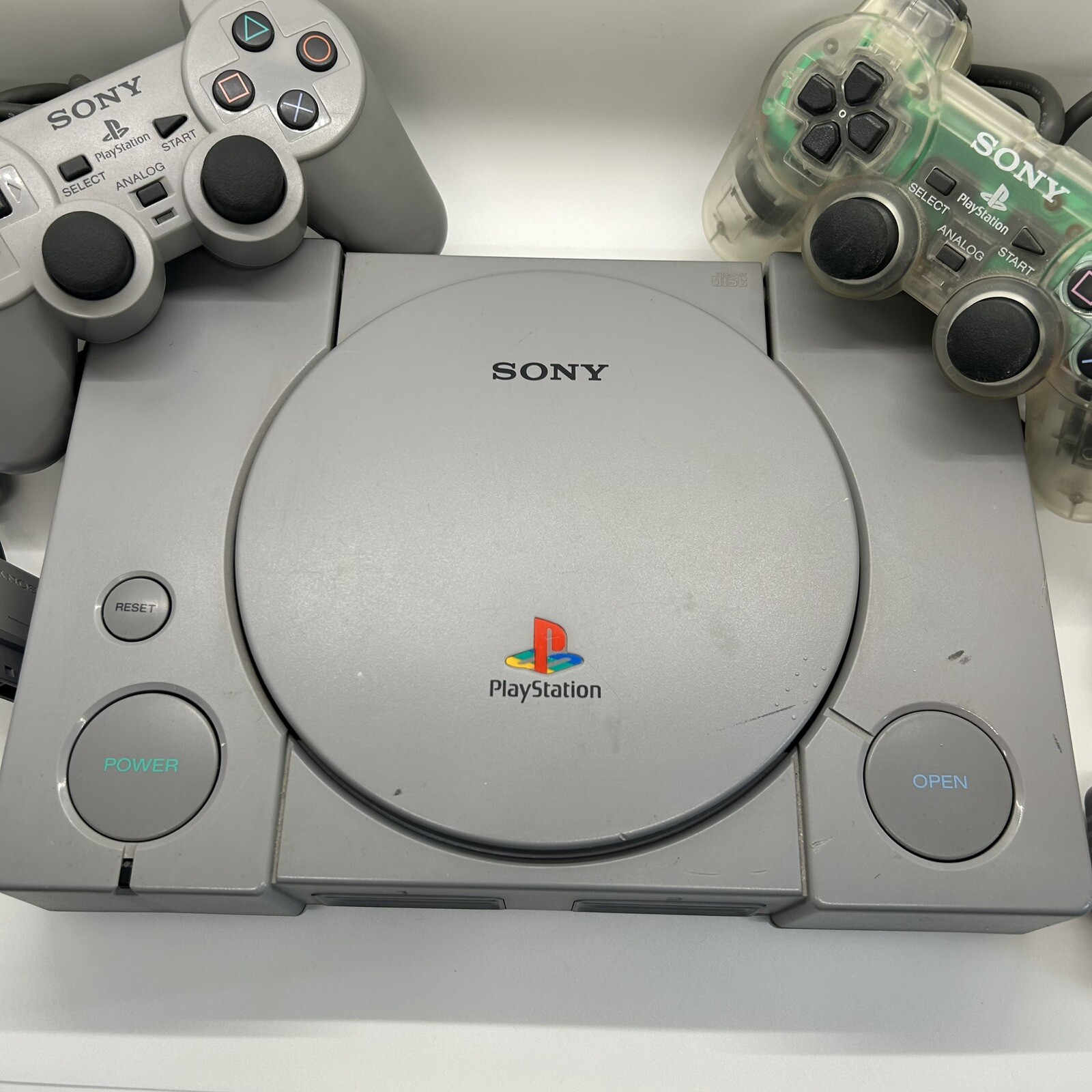 Sony PS1 Console SCPH-9001, 2 Controllers, Ready 2 Rumble Golden Tee Golf TESTED
