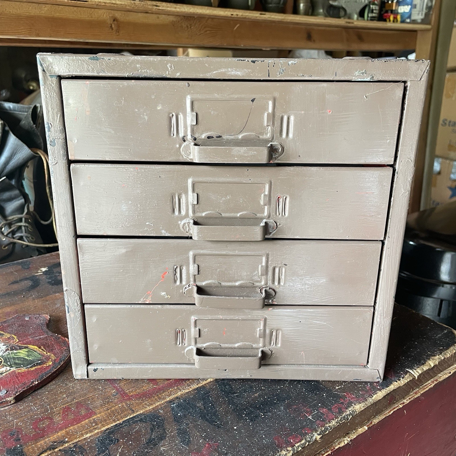 Vintage 4 Drawer Utility Cabinet Storage Industrial