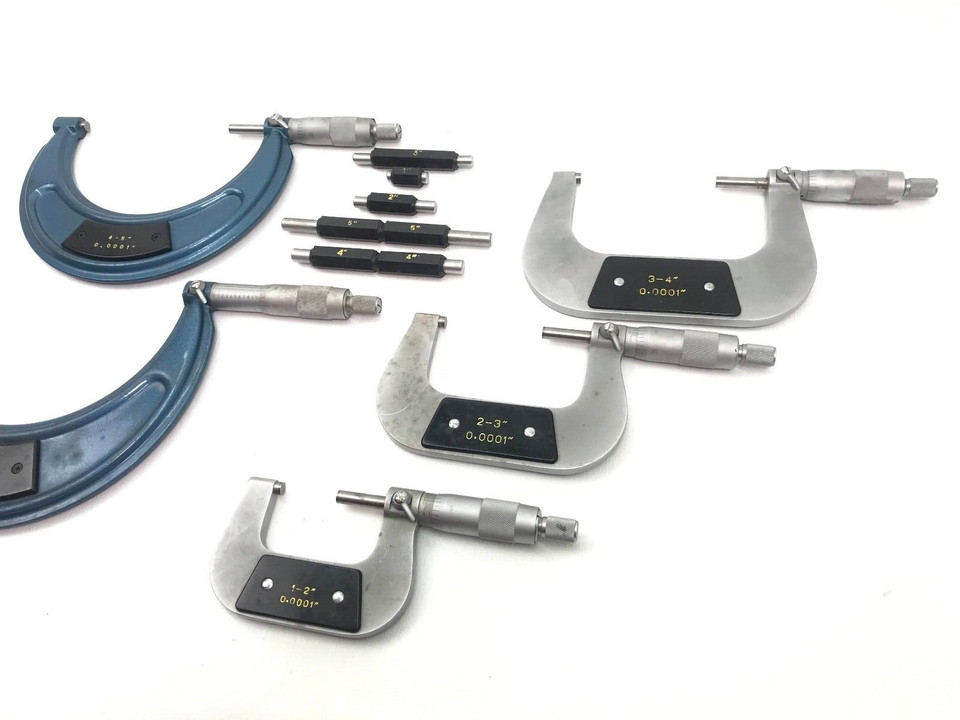 Outside Micrometer Set 1-2" to 5-6" Machinist Tool Set