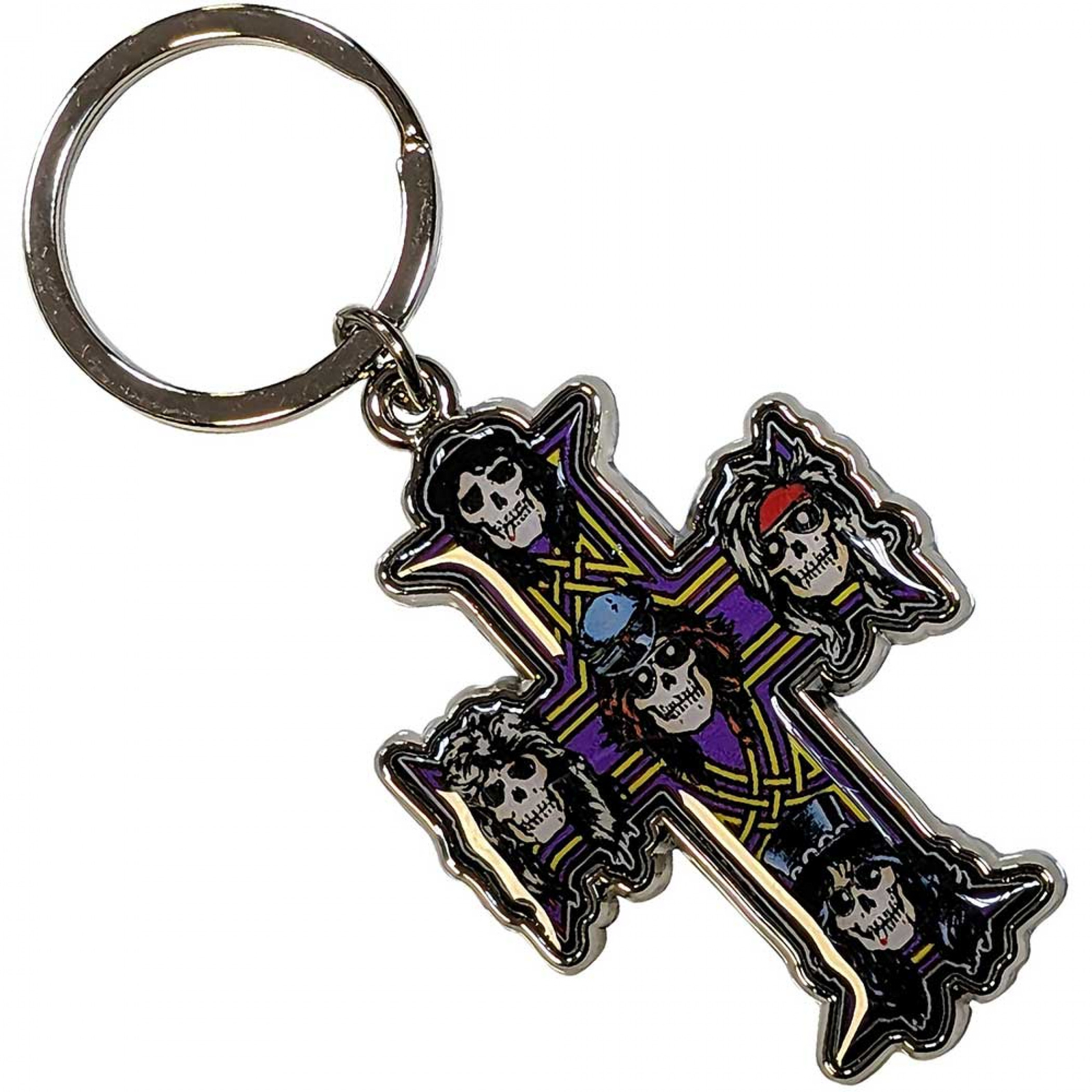 Guns N' Roses Appetite Cross Keychain Silver