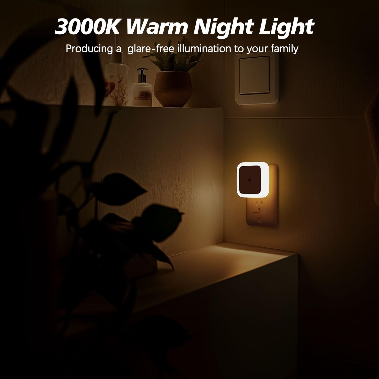 Sujeet Night Light, Lights Plug into Wall 4-Pack, 4 Pack, Warm White