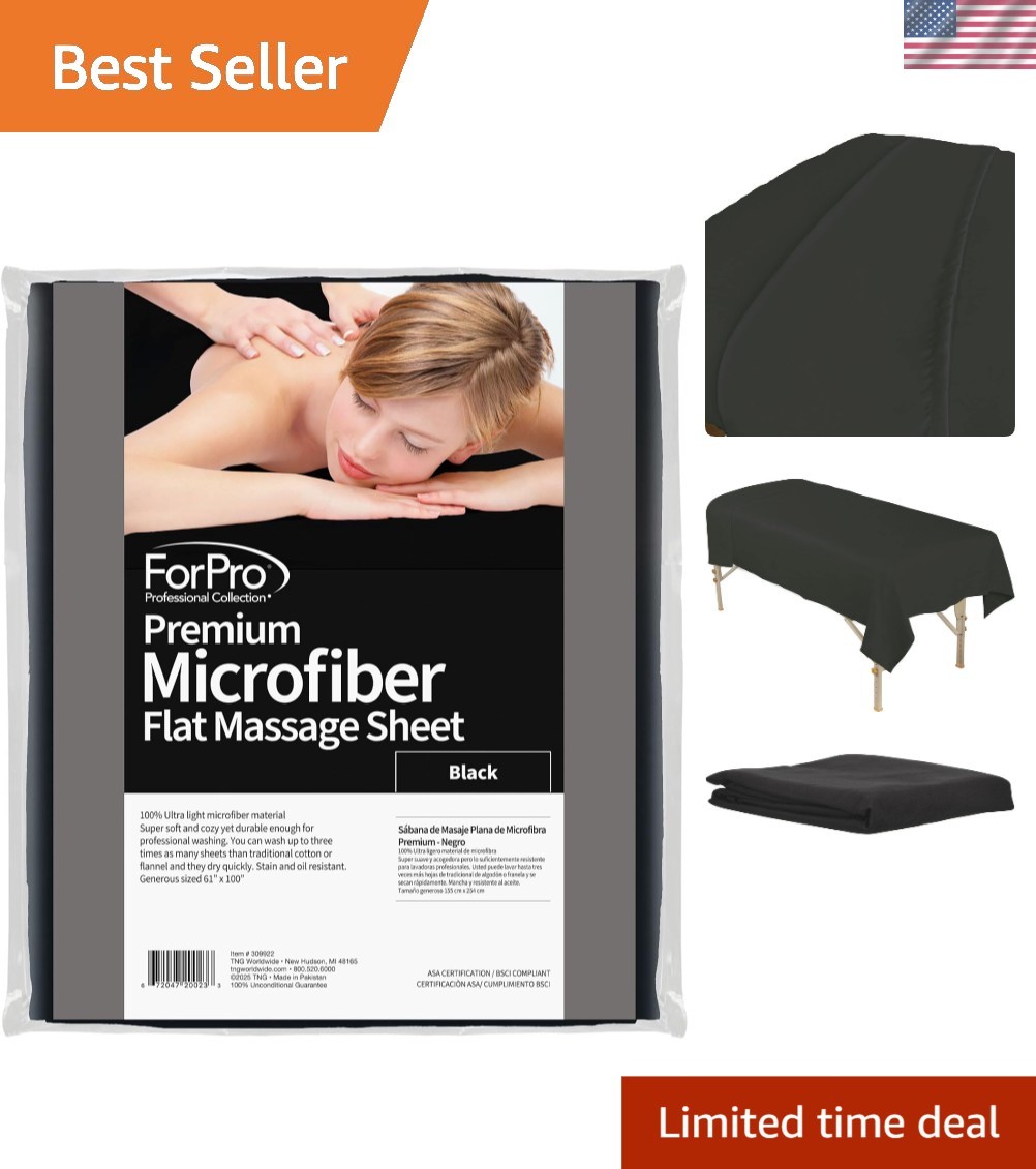 Microfiber Massage Table Flat Sheet 61"x100" - Wrinkle & Stain Resistant
