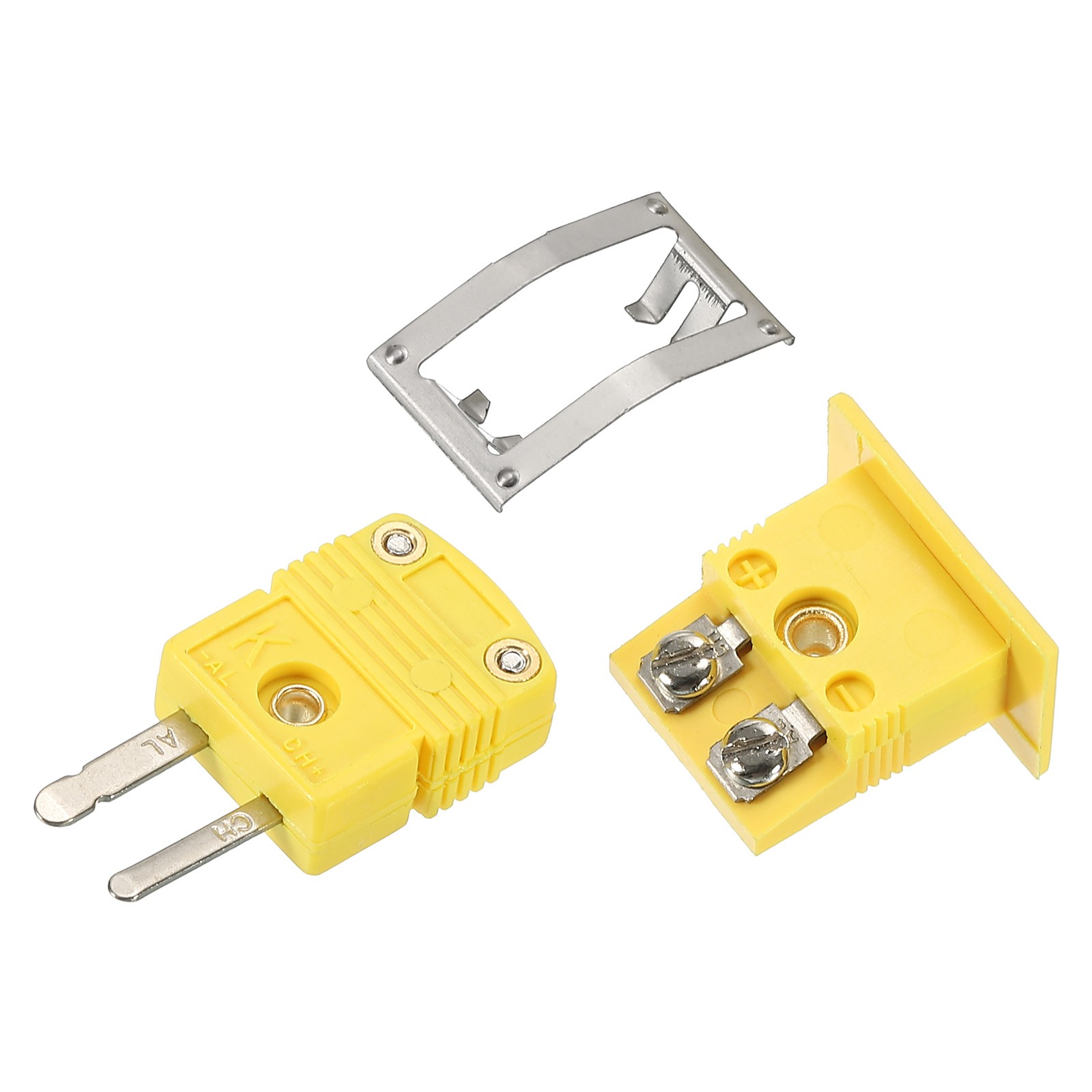 K Type Thermocouple Wire Connectors Male Plug with Panel Mount Mini Socket
