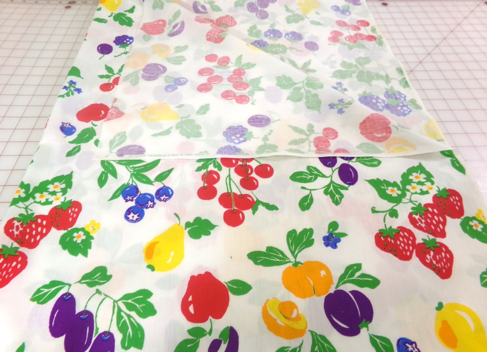Fruit Fabric by Leon B Rossenblatt. Large Pattern.  36x44. See Note. O24-1063