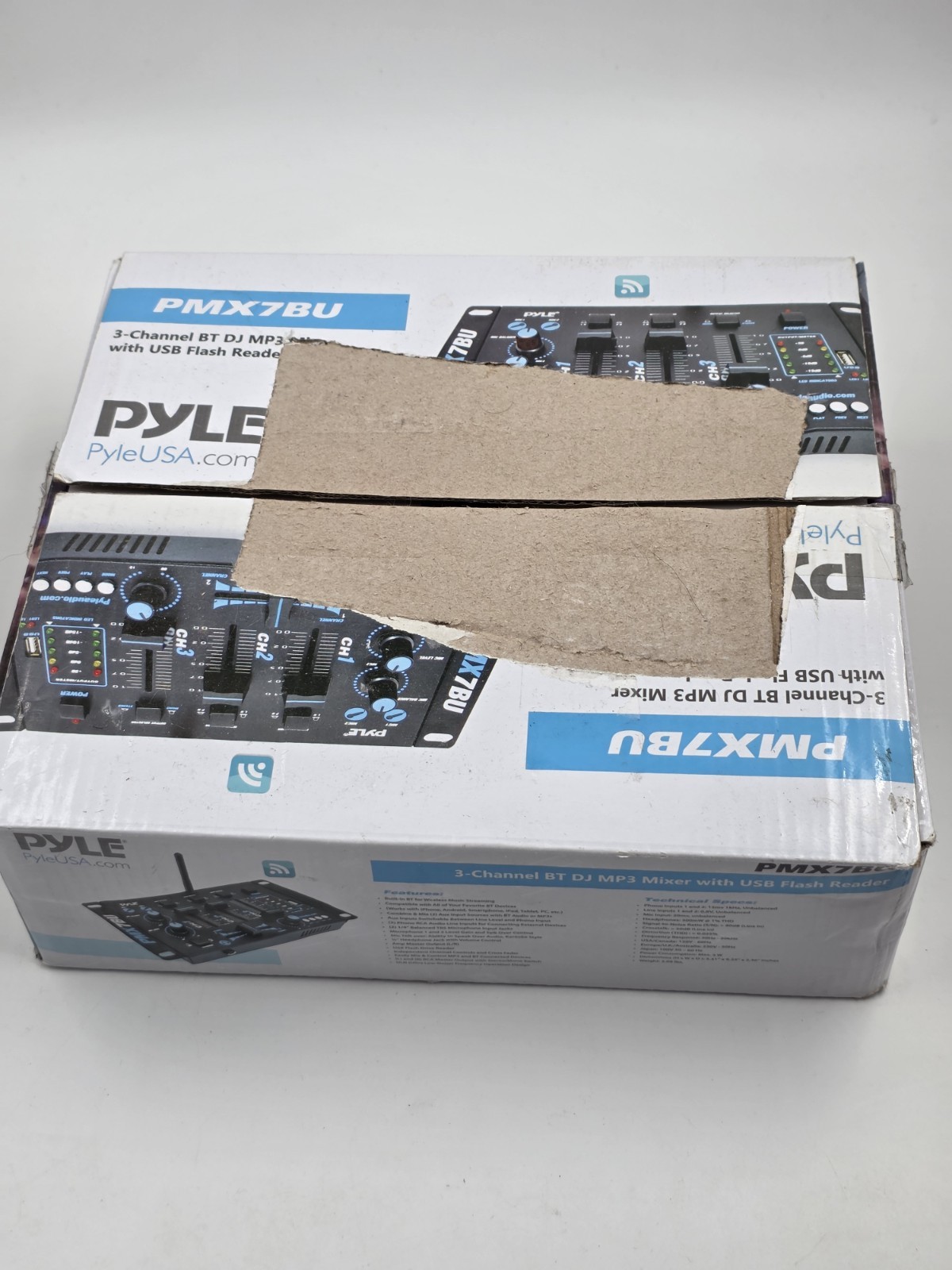 Pyle Bluetooth 3-Channel DJ MP3 Mixer, PMX7BU, USB Flash Reader New in Box!