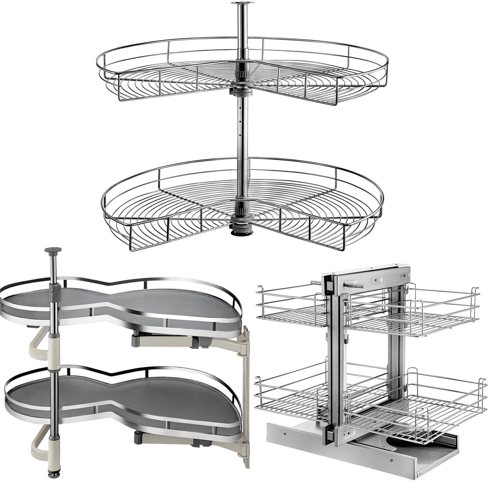 36" Left/Right Blind Corner Kitchen Cabinet Organizer Pull Out Organizer