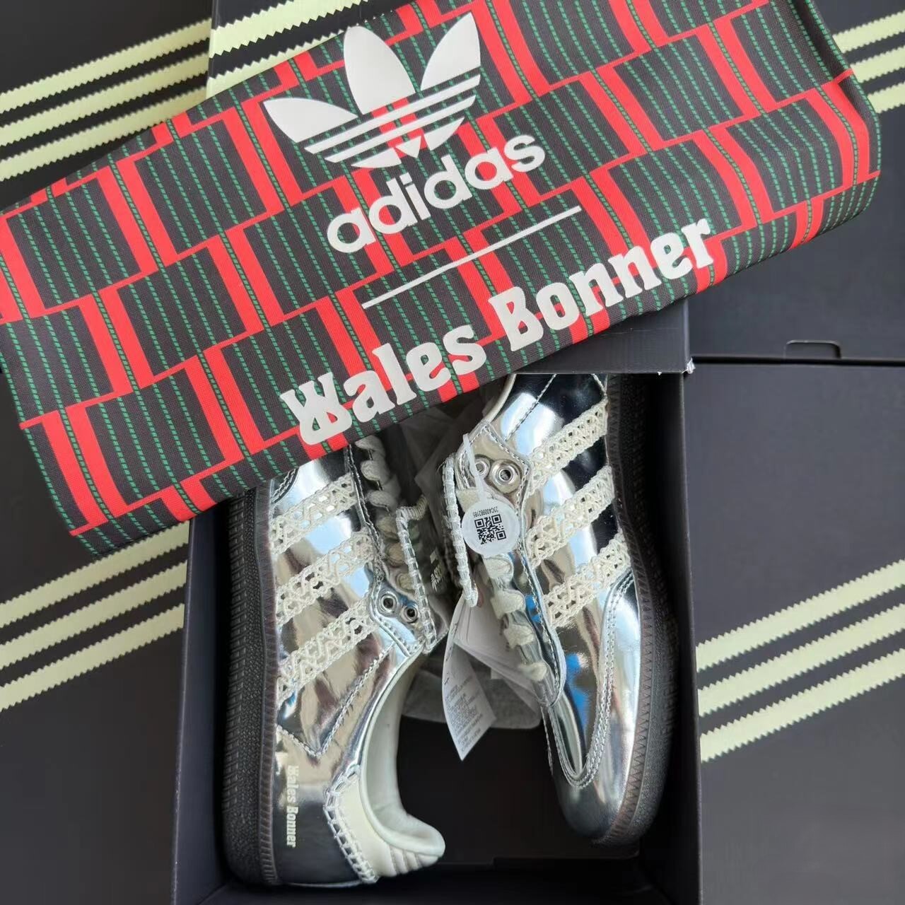 adida s Wales Bonner x Samba Silver Metallic-IG8181-NEW WITH BOX