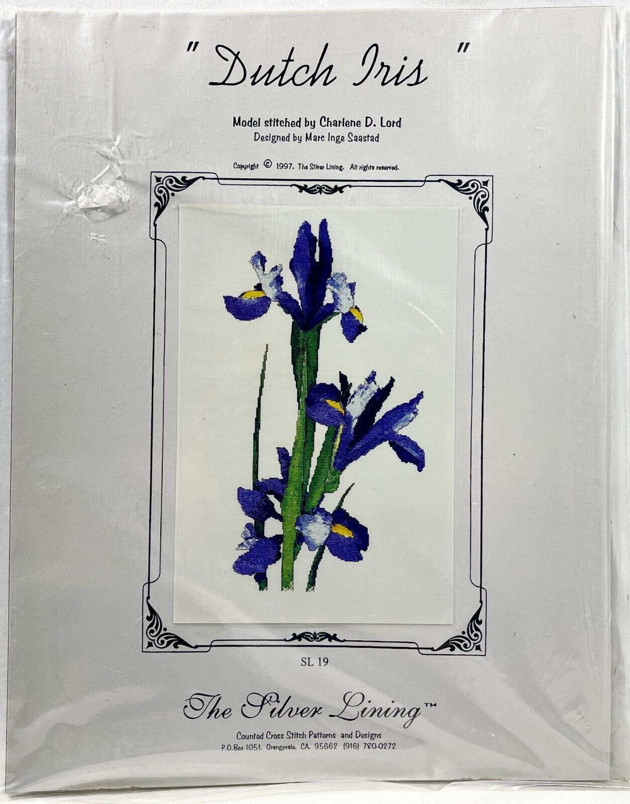 NEW 1997 Silver Lining Dutch Iris SL19 Counted Cross Stitch Pattern Vintag 13150