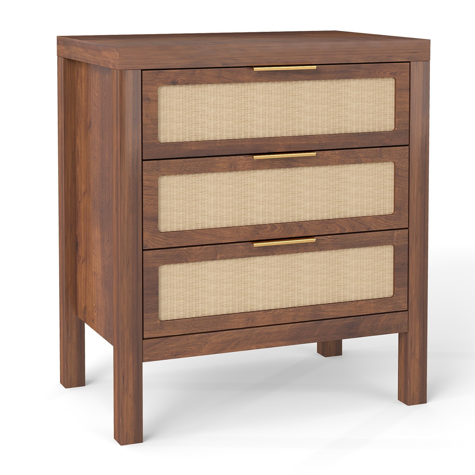 Bedside Table 3 Layers Large Capacity Drawer Design Multifunctional Wooden