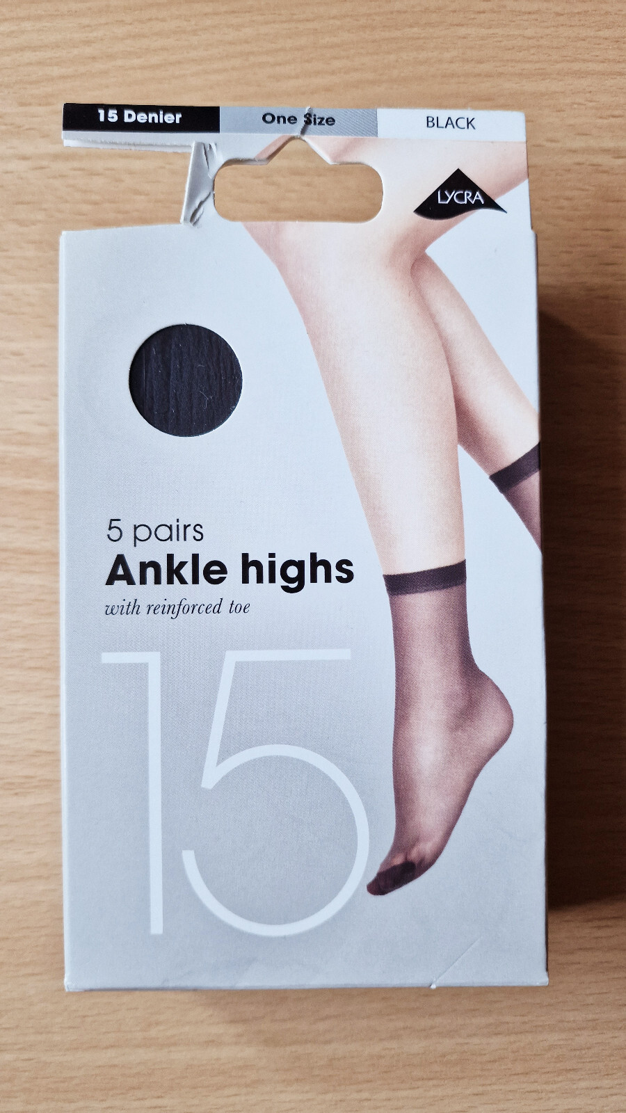 TU Women's 5 pack ankle highs, 15 den
