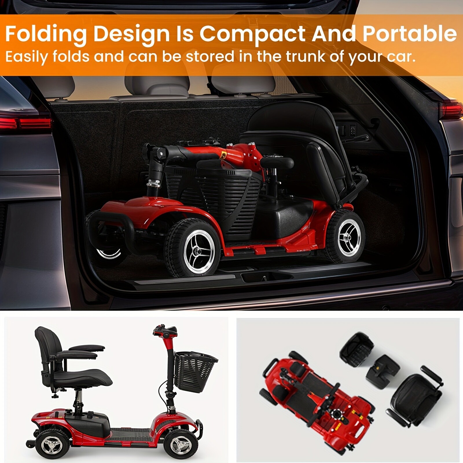 2026 4 Wheels Mobility Scooter Power Electric Wheelchairs Heavy Duty For Seniors