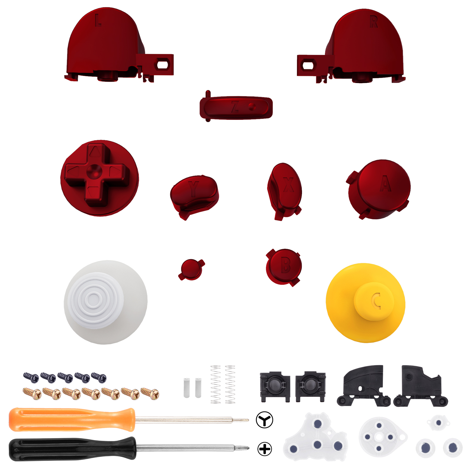 For Nintendo Gamecube Controller Colorful Complete Button Set Thumbsticks & Tool