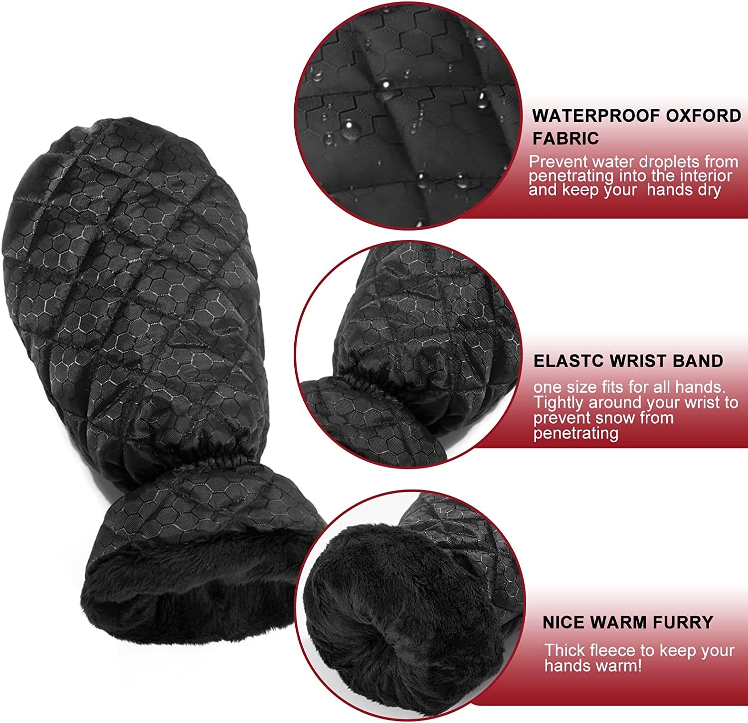 Raniaco Ice Scraper w/ Glove Mitt for Car Windshield, Extendable Handle