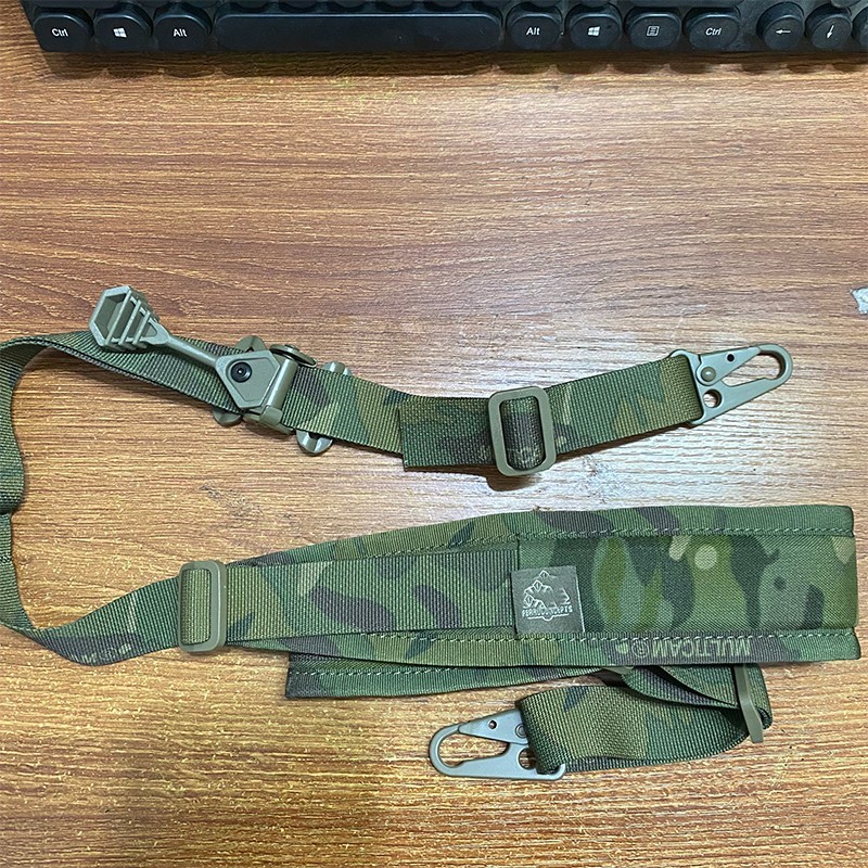 New Ferro style Slingster Sling Tan With Hardware (Jungle green camouflage)