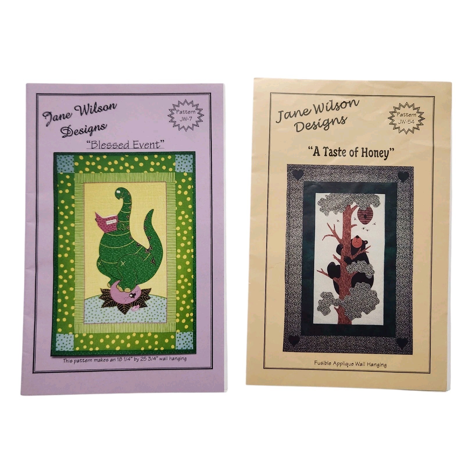 Lot of Two Jane Wilson Designs Wall Hanging Quilt Patterns Taste of Honey