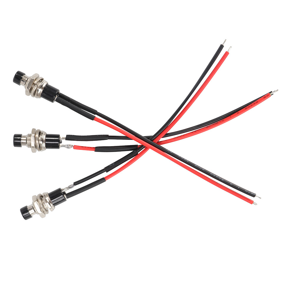 3x Mini Push Button Pre-Wired Momentary N/O OFF-ON Switch Plug 12V 5AMP SPST