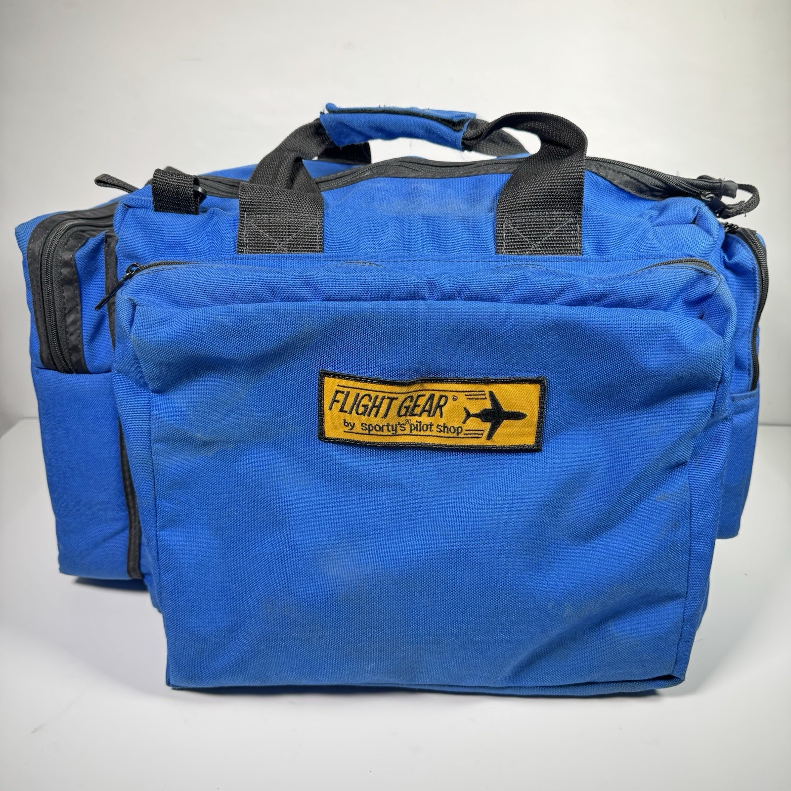 Flight Gear Sporty’s Pilot Shop Blue Flight Bag Duffle USA Made Vtg