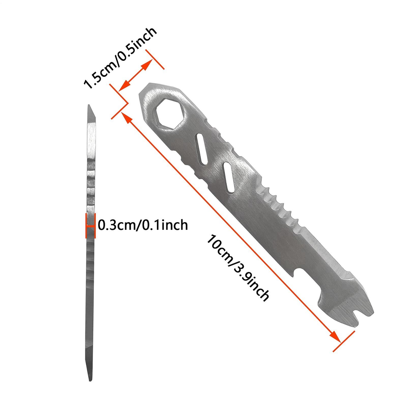 Mini Stainless Steel EDC Crowbar Multi-Function Hex Allen Key Bottle Opener